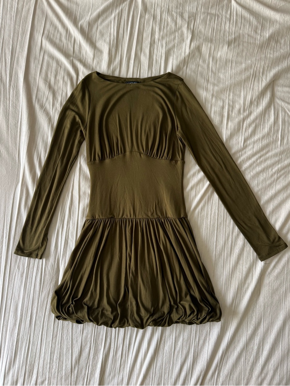 Fashion Nova Olive Midi Dress with Scoop Neck - Picture 1 of 3